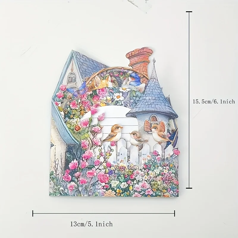 تتميز بطاقة تهنئة ثلاثية الطي مع حديقة مملوءة بالربيع مع قطط رائعة مثالية لإرسال التمنيات الجيدة في أي مناسبة