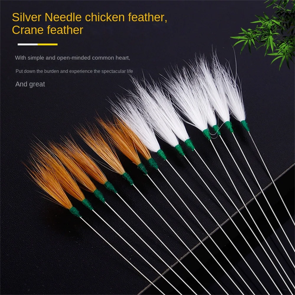 20PCS Chicken Feather Earpick Wax Remover Silver Needle Curette Adult Ear Massage Tools Cleaner Stick Health Care Ear Pick Tools