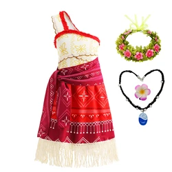 Moana Dress for Girls 2026 One Shoulder Dress Kids Halloween Costume Birthday Party Summer Dress for Girls