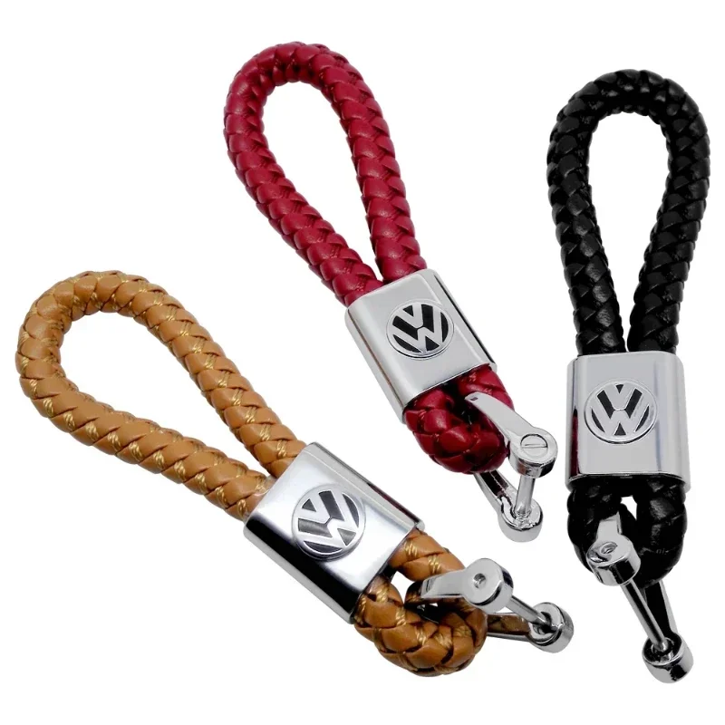 Portachiavi con Logo per auto in corda intrecciata per Volkswagen Passat Bora Jetta Beetle Scirocco POLO Sharan Sagitar T-CROSS accessori per