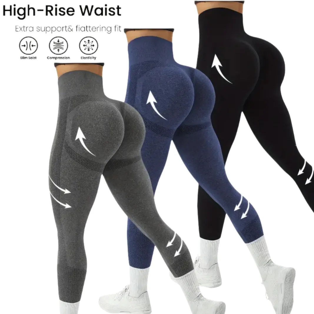 سلس الربط طماق النساء اللياقة البدنية طماق عالية الخصر مطاطا الورك رفع الصالة الرياضية تجريب الجري سليم موضة جوارب يوغا #1