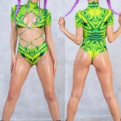 Halloween Cosplay Costumes Women Sexy Summer One Piece Swimsuit Holiday Beach Party High neckline Tie straps Printed Swimwear