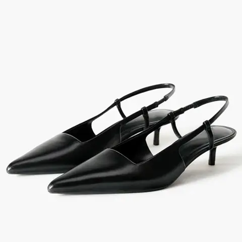 Sexy Black Pointed Toe Designer Pumps Women Summer Kitten Heel Mules Sandals Ladies Comfort Office Formal Heels Zapatos De Mujer