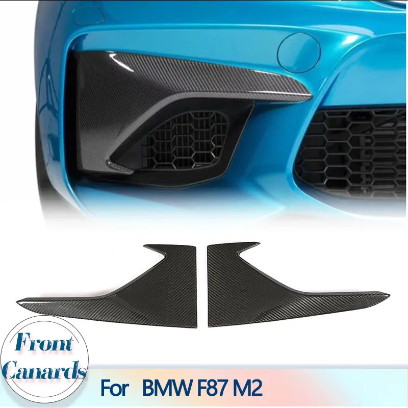 Carbon Fiber Car Front Bumper Canards For BMW F87 M2 Coupe 2-Door 2016-2018 Front Fog Light Cover Fender Air Vent Trim Body Kits