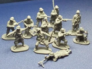 Miniature 1/72 model super mini french ww2 soldiers12pcs/set unpaint
