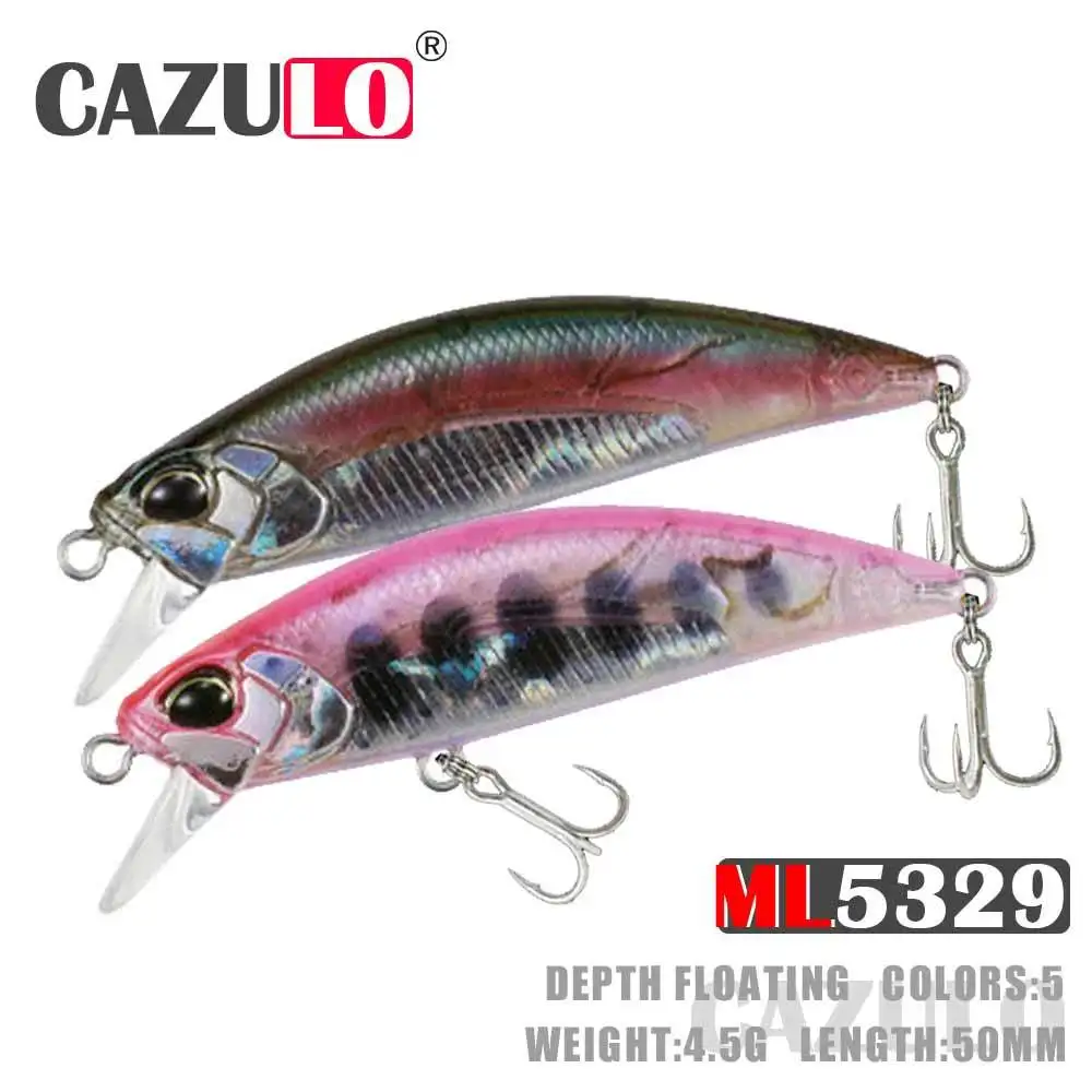 Topwater Wobblers Isca Dura Micro Flutuante Minnow Isca De Pesca 50mm 4.5g Isca Artificial Acessórios De Pesca Blackfish Leurre