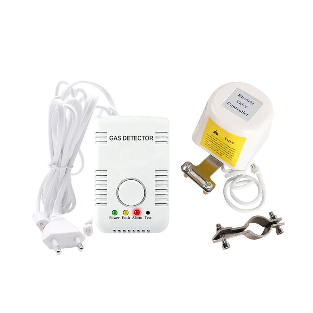 220V EU Plug 85db Alarm Sound Combustible Natural Gas Leak Detector Sensitive LPG Gas Detector with 1/2