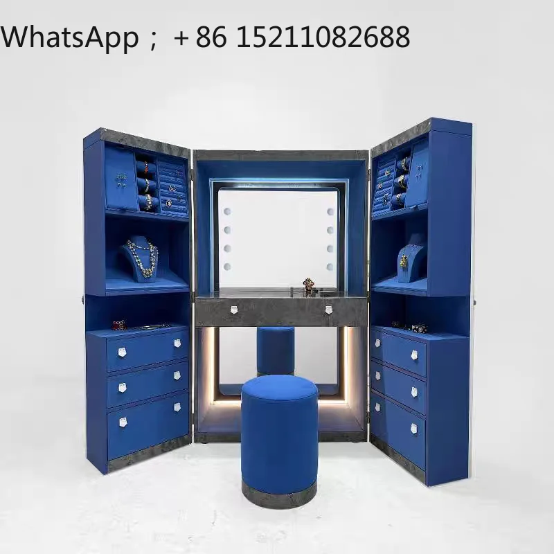 SCY light luxury floor jewelry cabinet high-end jewelry cabinet bedroom makeup table luggage dresser