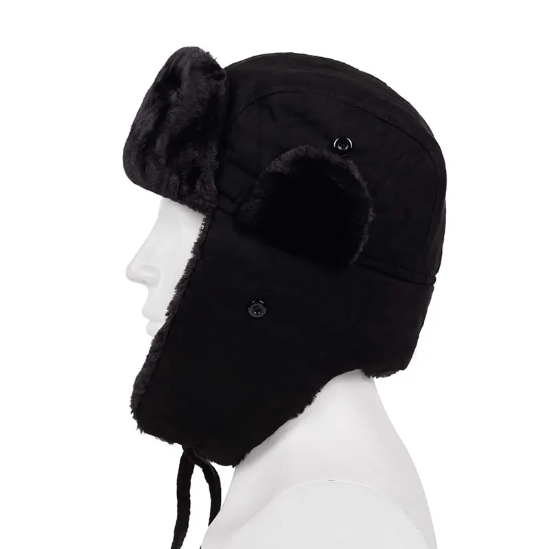 Unisex Winter Hat Russian Earflap Hat Keep Warm Ski Hat Men Women Bomber Hats for Outdoor Riding and Snow Activities