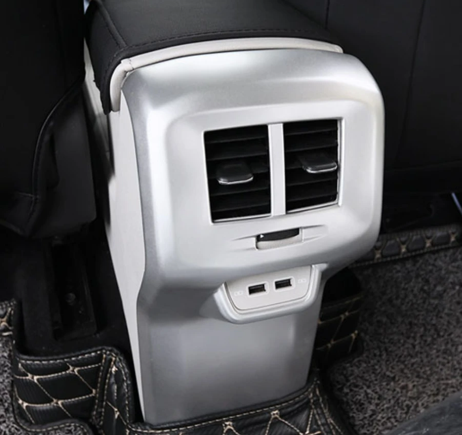 Interior Accessories For VW Volkswagen T-Cross T Cross 2019 - 2023  Rear Air Outlet Decorative Frame Anti-kick Protective Cover