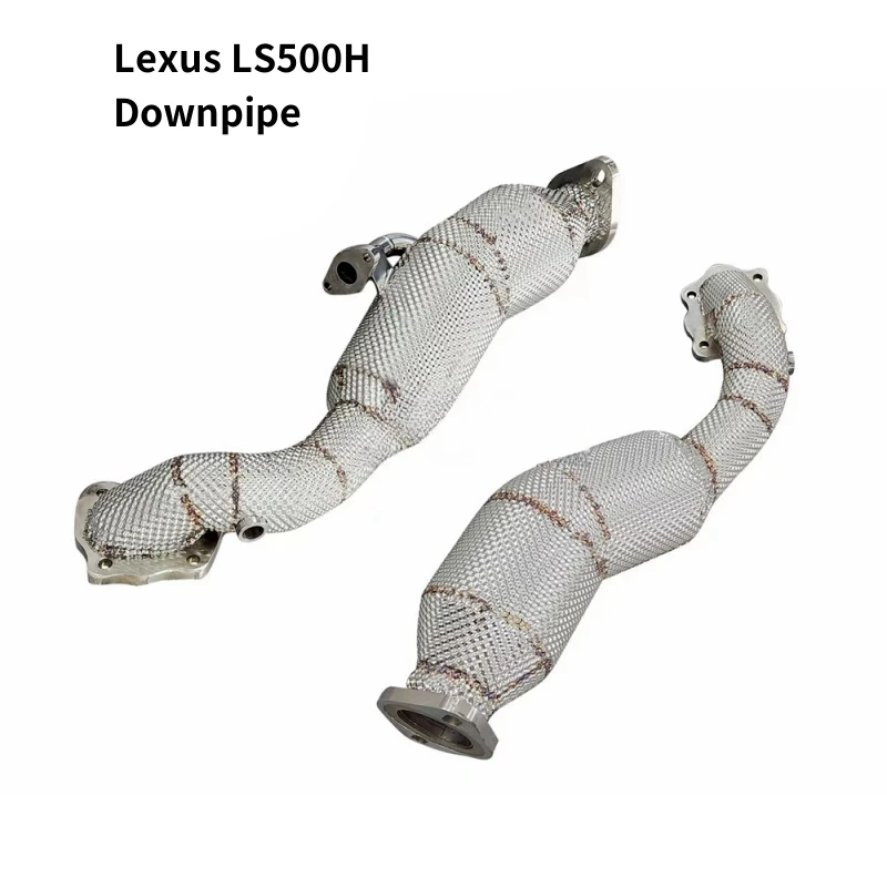 Automotive exhaust pipe with insulation layer suitable for Lexus LS500H high flow downpipe