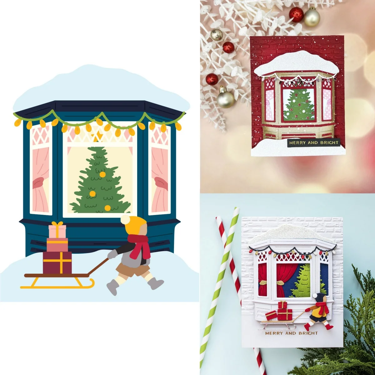 

New Window Wonderland Metal Cutting Dies for DIY Decorating Scrapbook Paper Card Album Embossing Craft Die 2025 Winter Holiday