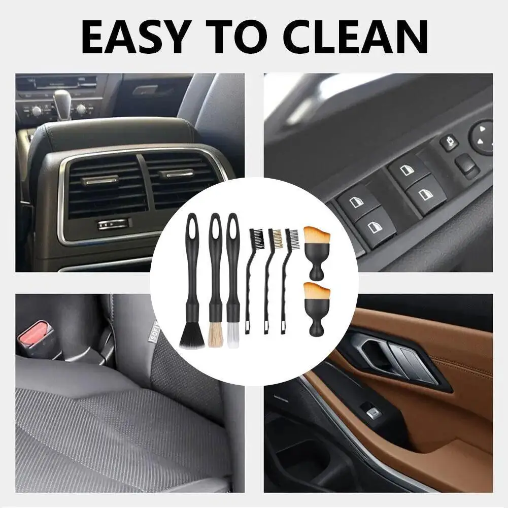 

1SET Car Detail Brush Set Cleaning Car Interior Seats Engine Compartment Vents Dust Removal Cleaning Kit