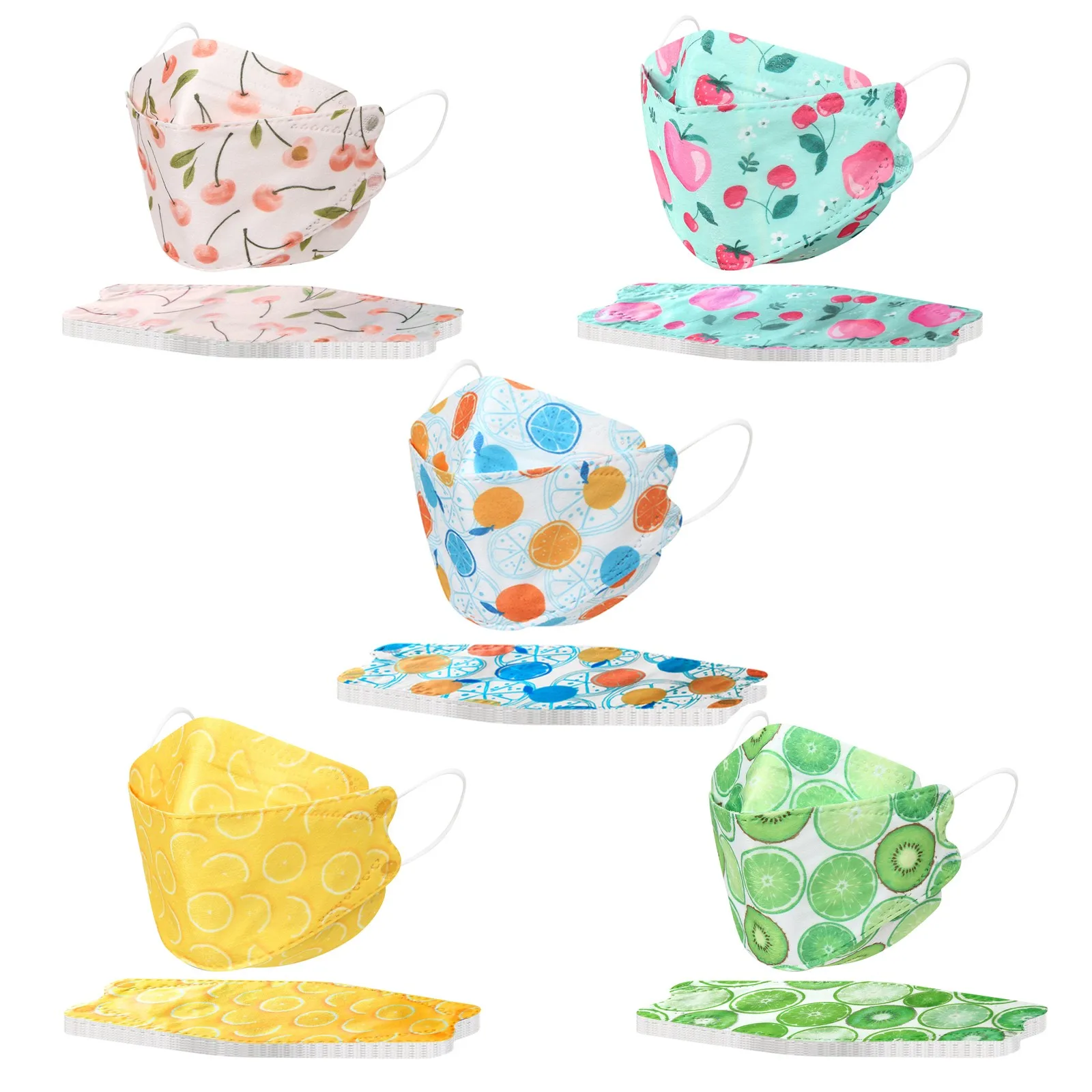 Cute Printed Face Mask Colorful Fruit Pattern Disposable Face Covering 3d Shaped Protective Mask Women Daily Outdoor Use 2026 T1