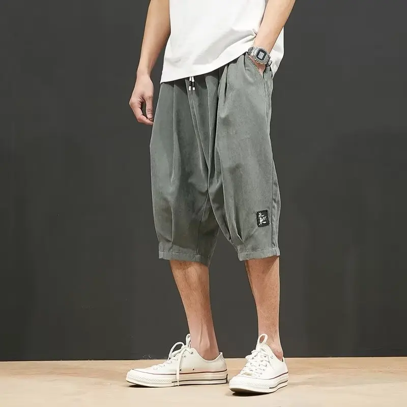 

Men's Summer Ice Silk Thin Straight Leg Sport Pants Casual orts Loose Fit Faionable Trendy Sle Elastic Waisand