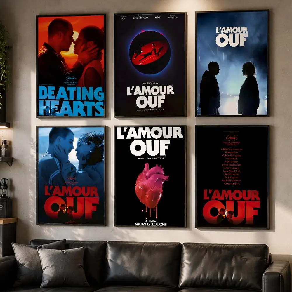 Bold Movie Beating Hearts Poster No Glue Residue Self-Adhesive Art Poster Wall Decor for Bedroom Living Room