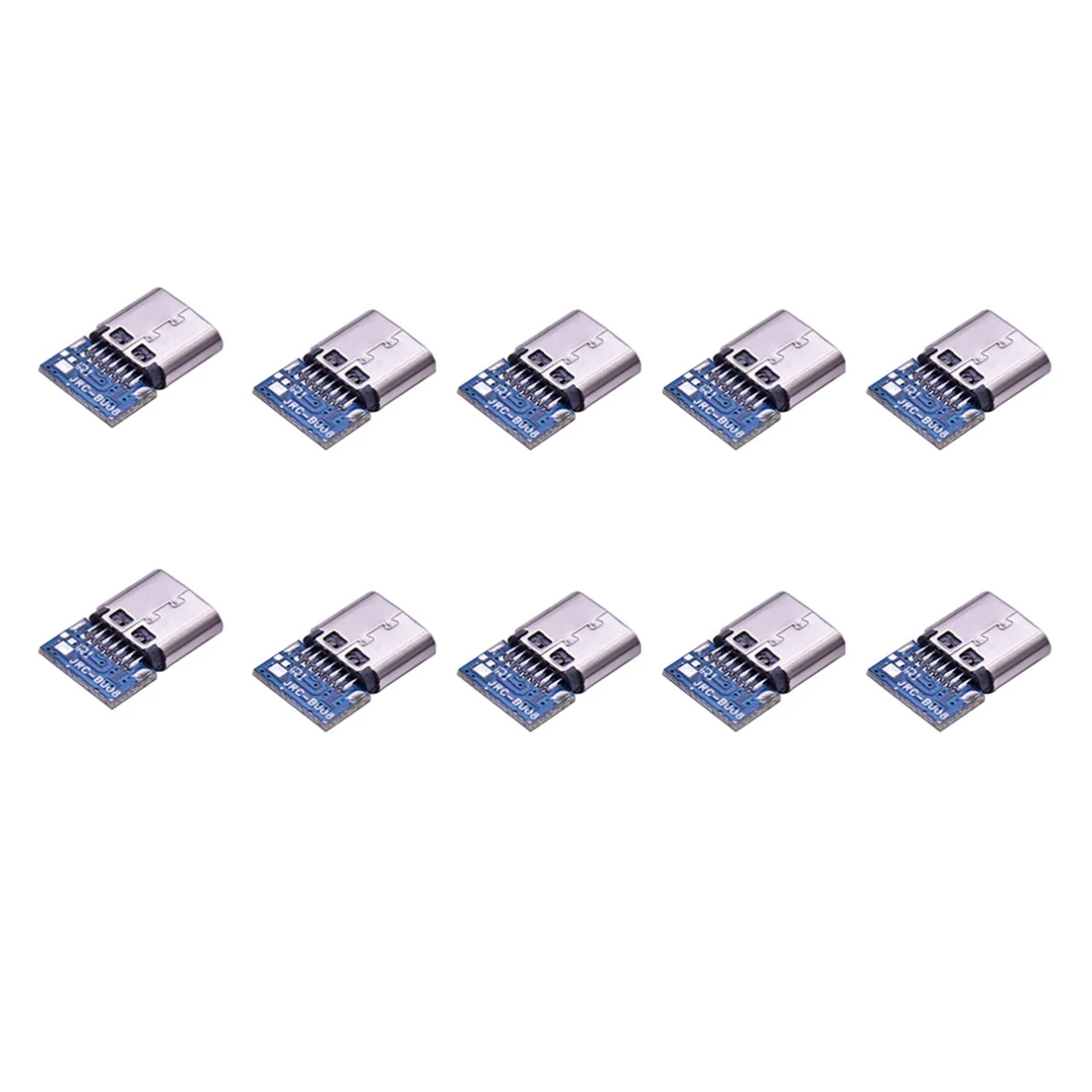 10 Pcs USB 3.1 Type C Connector 14 Pin Female Socket Receptacle Through Holes PCB 180 Vertical Shield USB-C1