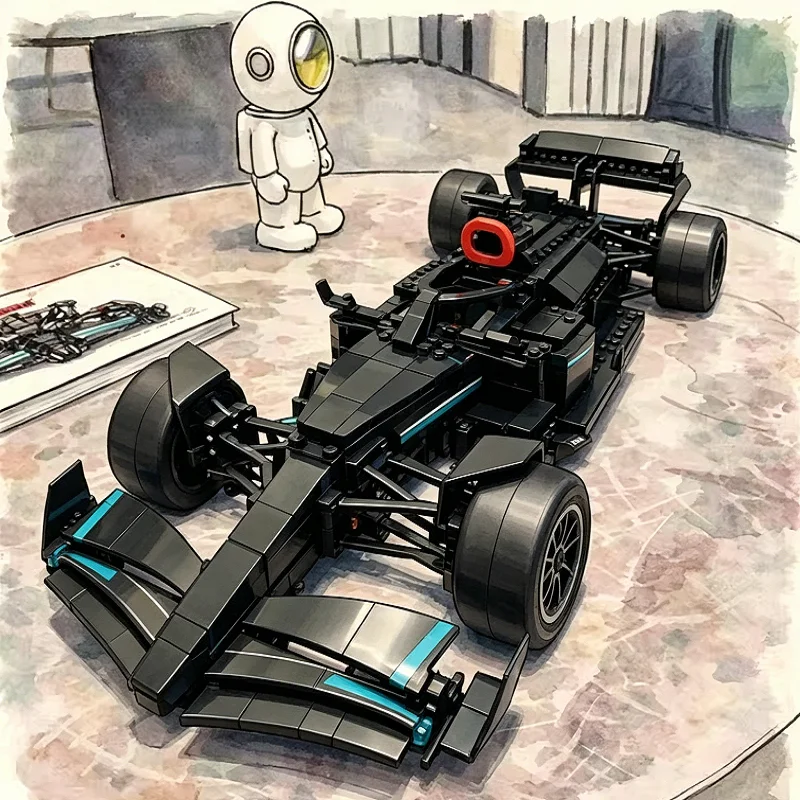 Technology 1:8 scale F1 W14 racing machinery group building blocks car Dodge charger kit MOC display model car decoration toy gi