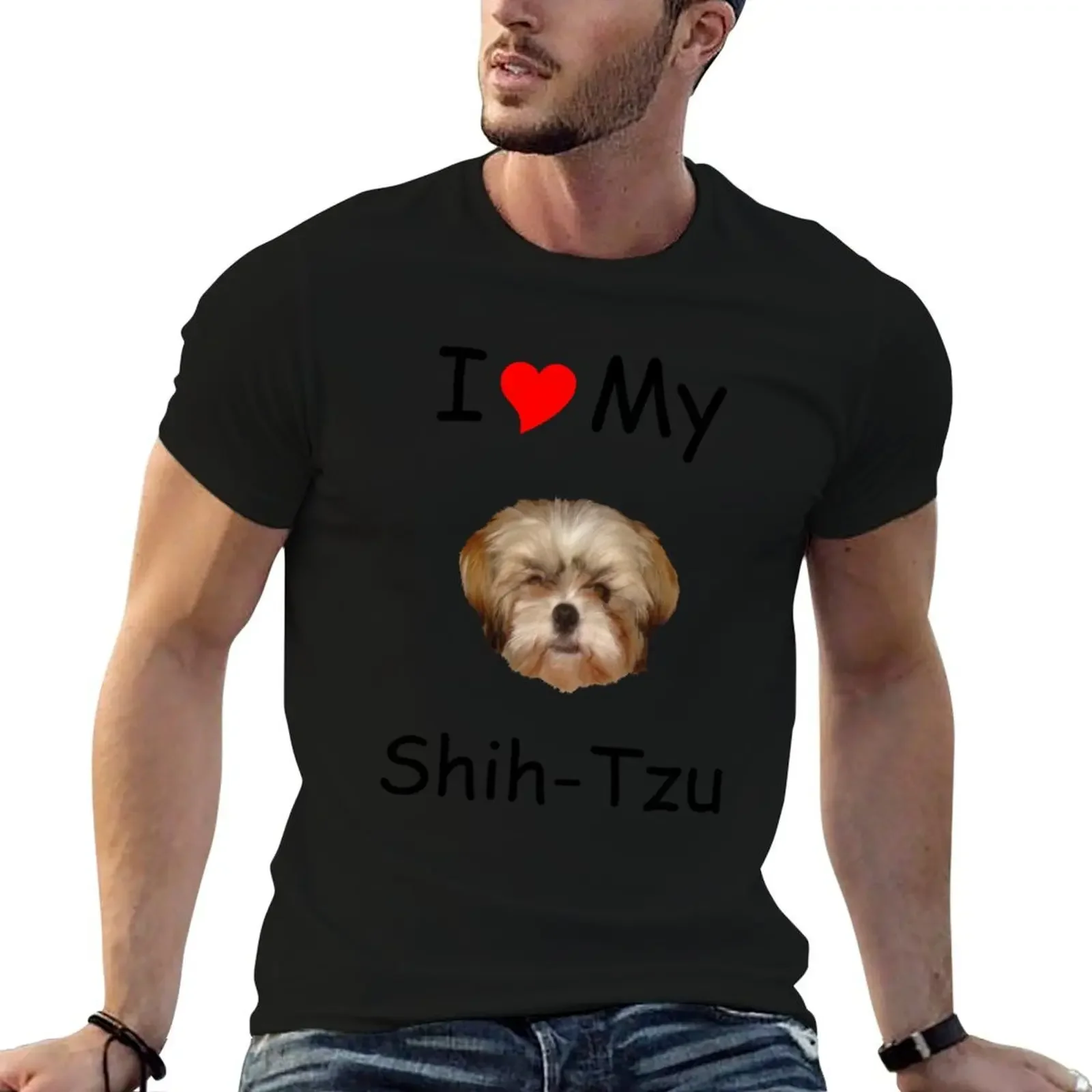 I *heart* My Shih-Tzu T-Shirt summer clothes Aesthetic clothing kawaii clothes vintage anime shirt t shirts for men cotton