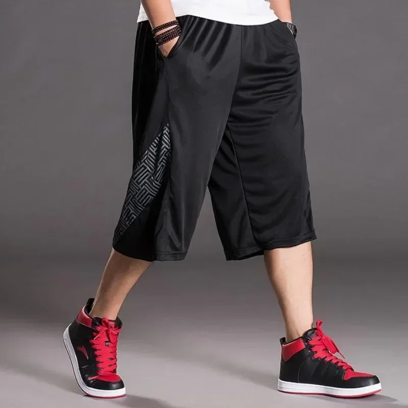 Pantalones cortos largos de baloncesto para hombre, Bermudas de entrenamiento de secado rápido, moda esencial con estilo coreano, ropa elegante