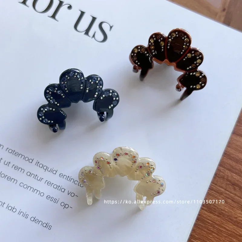 French petal diamond hair clip ~ South Korea France gold standard hair clip, small temperament side clip bangs clip