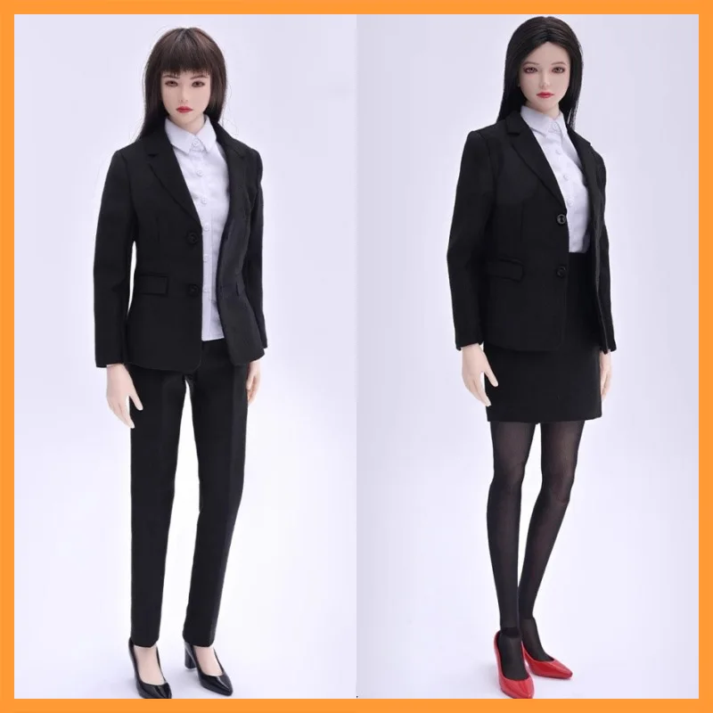 

1/6 Scale TCT-054 TCT-055 Black Female Soldier Suit Pants Short Skirt Stockings Set Fit 12inch Action Figure Model Toys