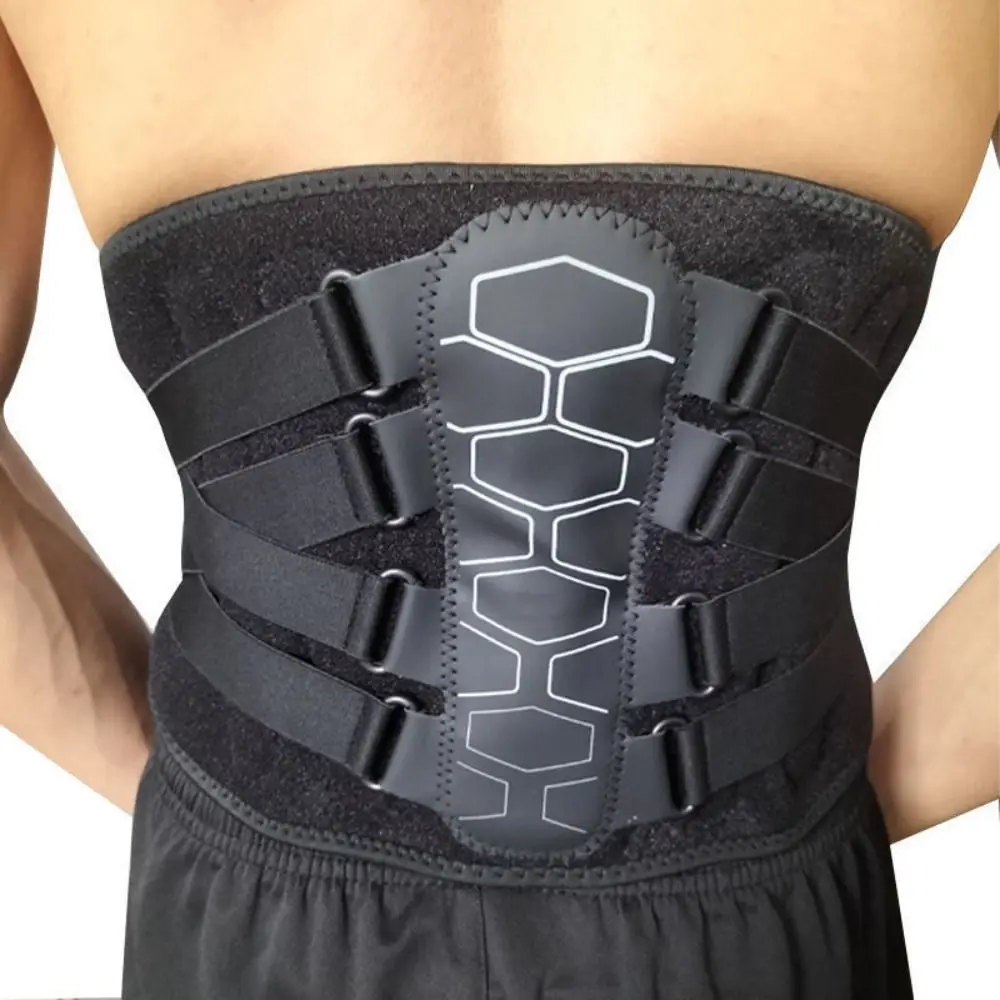 Breathable Back Brace 4 Aluminum Stays Flexible Springs Waist Support Belt Soft Pad Anti-skid Lumbar Support Sciatica