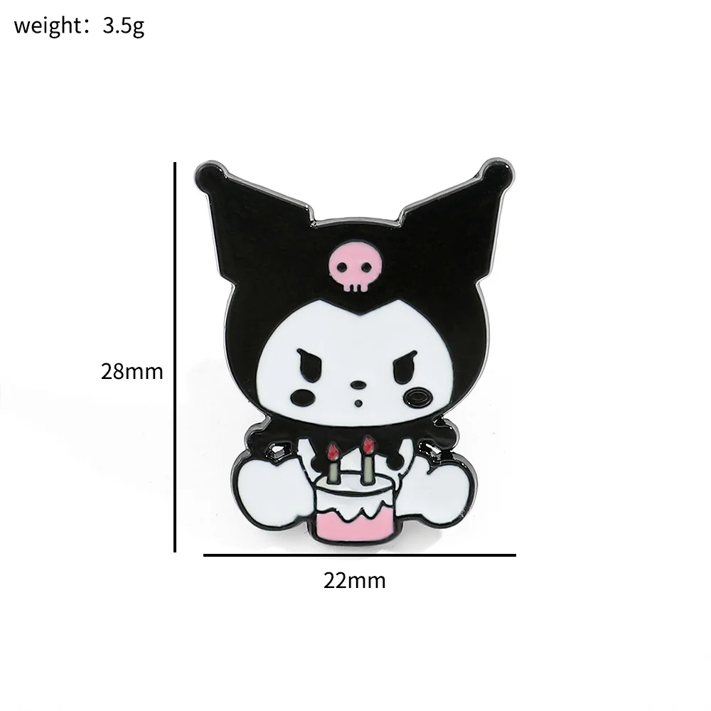 산리오 동물 헬로 키티 브로치 쿠로미 멜로디 패션 시나모 롤 금속 배지 배낭 의류 액세서리