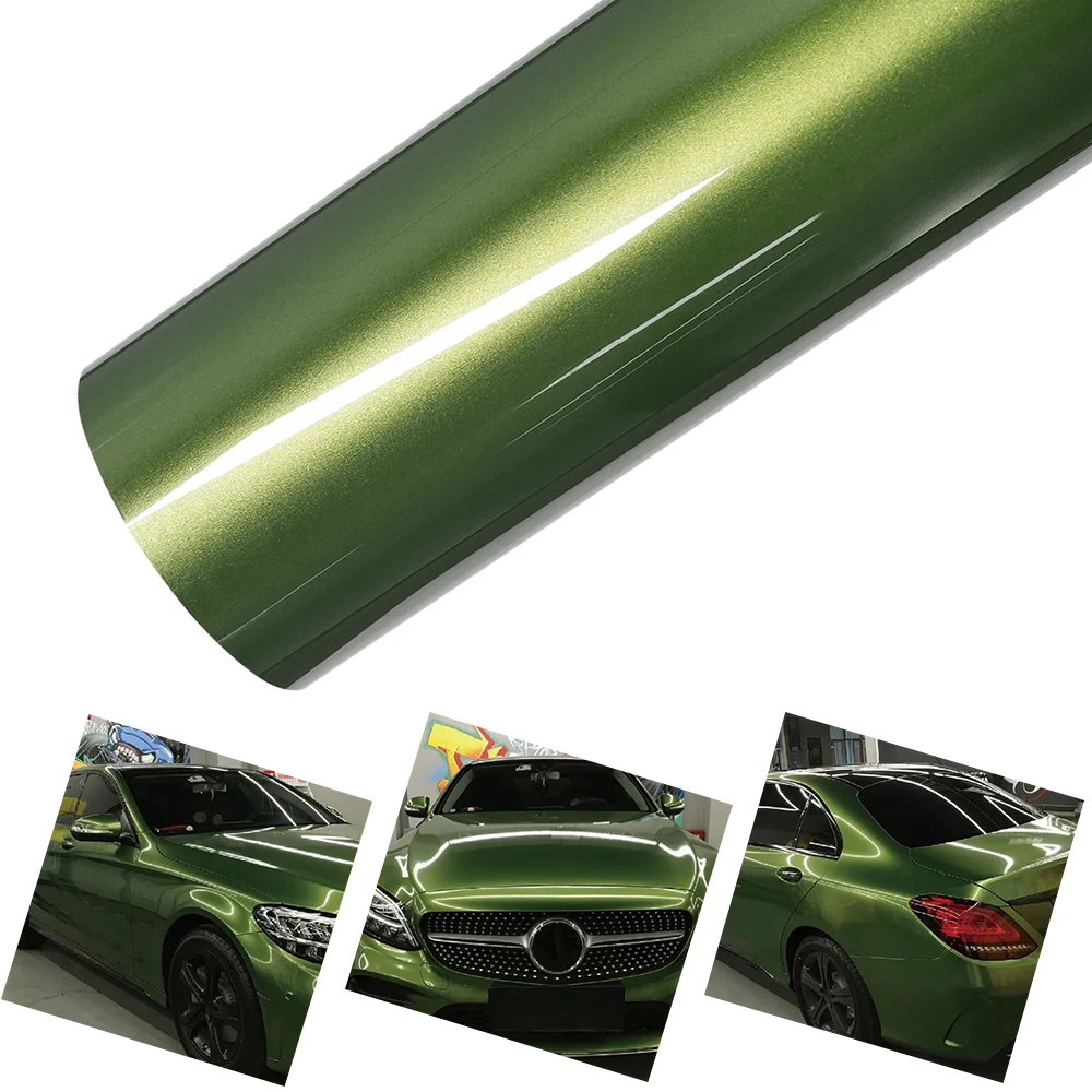 

Car PET Metal Paint Mamba Green Vinyl Film Car Wrap Decal With Air Release Motorcycle Auto Interior Exterior Decor Accessories