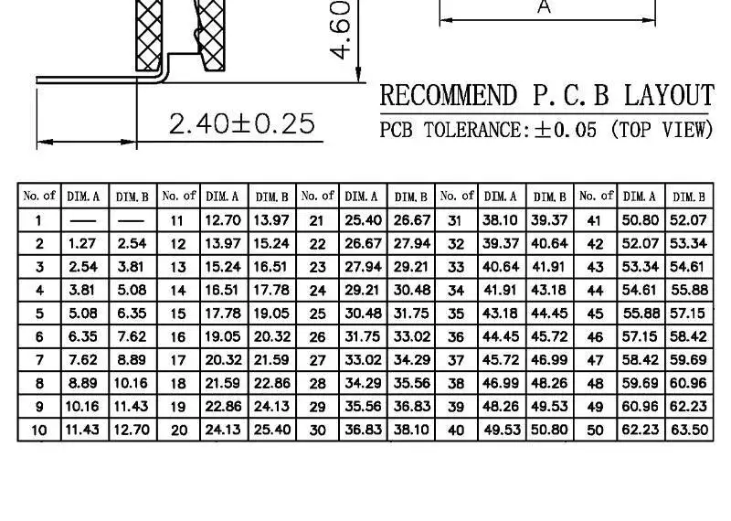 5~10 Stück 1,27MM Einreihiger Buchsenstecker Rechtwinklig 90 Grad Horizontal 1X2p3p4p5p6p8p10p15p/1*40P – Detail 3
