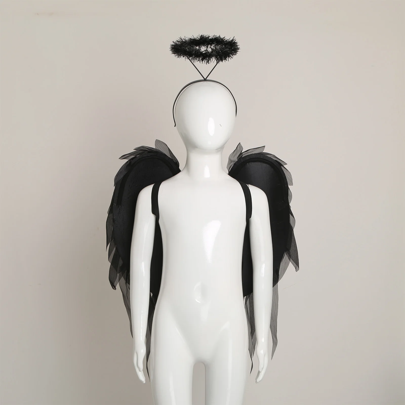 Ensemble de costumes luxueux et réalistes d'ailes d'ange avec bandeau scintillant pour femmes et filles, fêtes de mascarade et événements à thème