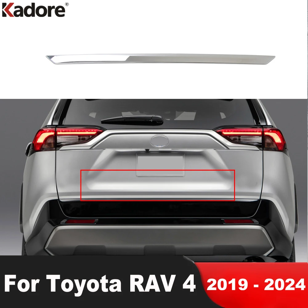 Rear Trunk Lid Cover Trim For Toyota RAV4 RAV 4 2019 2020 2021 2022 2023 2024 Chrome Tailgate Door Molding Strip Car Accessories