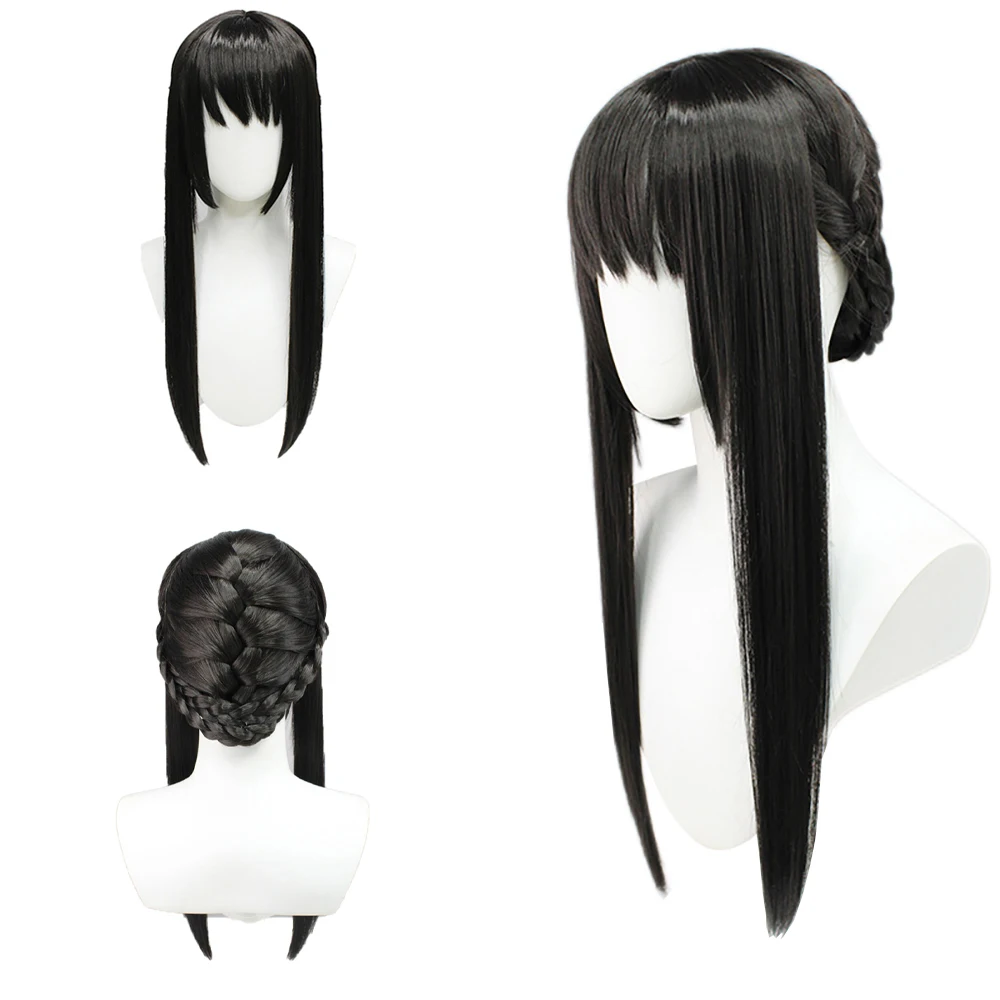

Anime Spy×Family Yor Forger Thorn Princess Cosplay Synthetic Hair 22-Inch Brown And Black Halloween Carnival Daily Party Wig