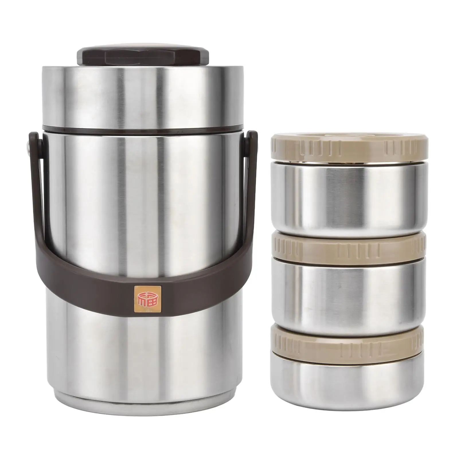 

3 Layer Vacuum Insulation Bento Box 2.3L Stainless Steel Leakproof Large Capacity For adult for travel