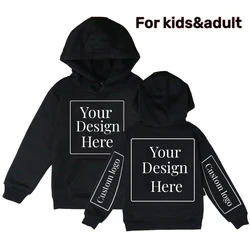 Hoodies Oversized Blank Custom Logo Print Sweatshirts For Parent-child Casual Streetwear Fleece Pullover Clothing Heavyweight