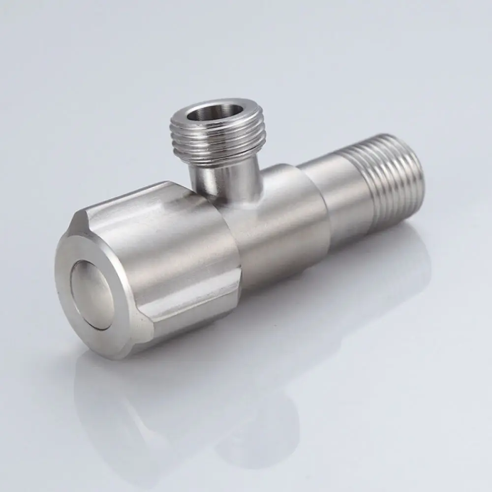 304 Stainless Steel Angle Valve Dual Outlet Water Shut Off Valve Solid Brass Core For Bathroom Kitchen Toilet Water Heater