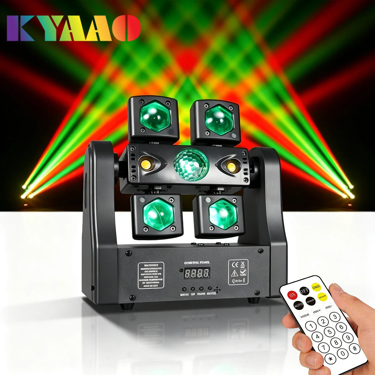 100W RGBWAU LED Libellen-Effekt-Lichtstrahl Rot-Grün-Laser Stroboskop Tonaktiviert DMX512 DJ Club Party Bühnenbeleuchtung