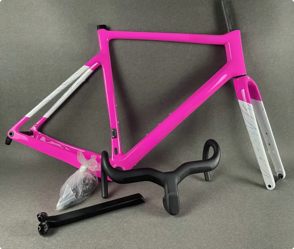 New Addict Gravel Bicycle Frame black white  Matte Finish Carbon Bike Framework with Handlebar