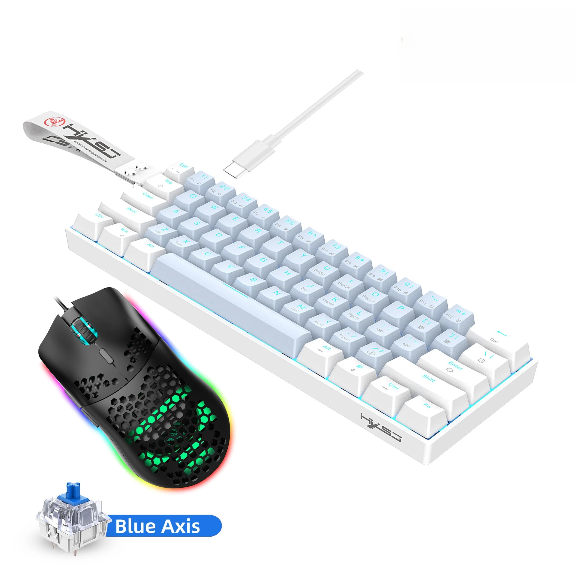 Gaming Keyboard Mouse Set - 61-клавишная проводная механическая клавиатура для игр,
