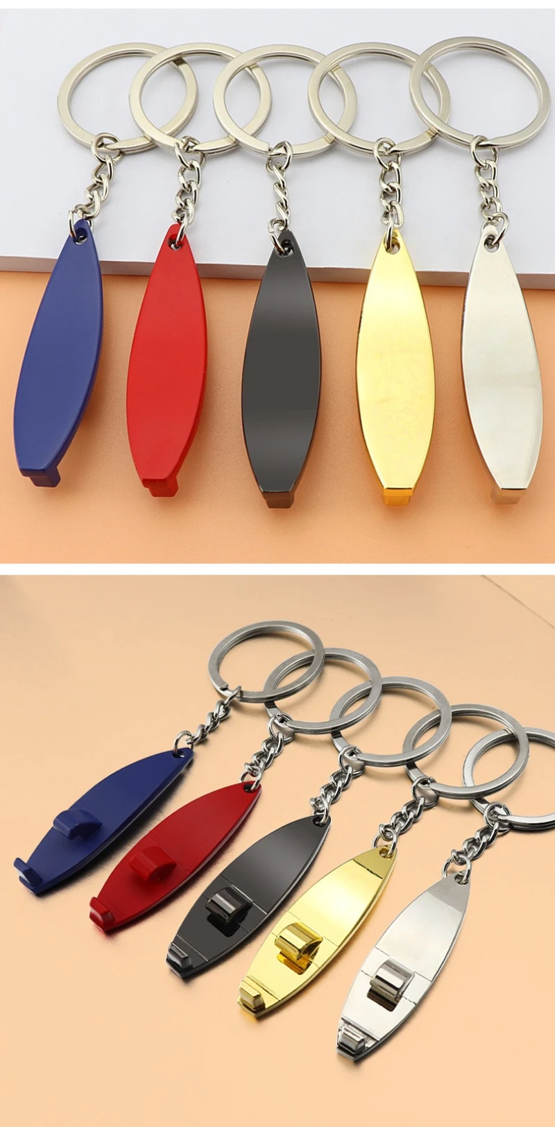 1 قطعة سلسلة المفاتيح المخصصة شخصية معدنية لوح التزلج فتاحة الزجاجات حلية مخصصة حلقة رئيسية اكسسوارات السيارات هدية بالجملة