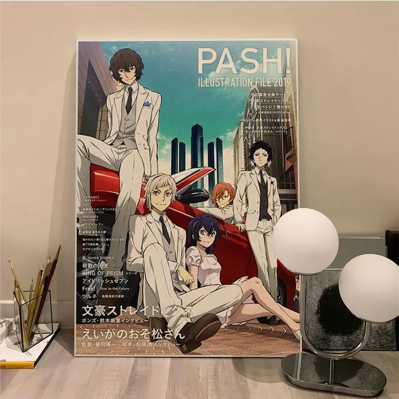 Japanese Anime Bungo Stray Dogs Art Poster Kraft Paper Sticker DIY Room Bar Cafe Decor Art Wall Stickers