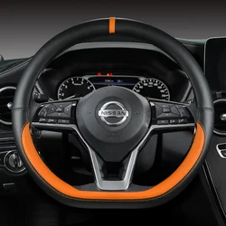 38cm Car Steering Wheel Cover for Nissan X-Trail Qashqai March Serena Micra Kicks 2017-2019 Altima Teana 2019 Auto Accessories