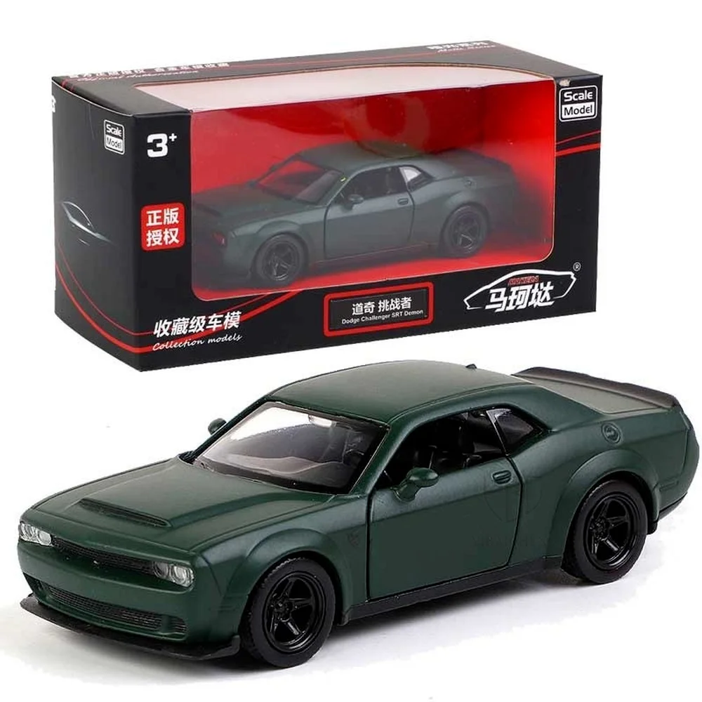 1/36 Movie Dodge Challenger Alloy Die Cast Car Model Toys With Pull Back 2 Doors Opened Sports Car Toys Vehicles Children Gifts