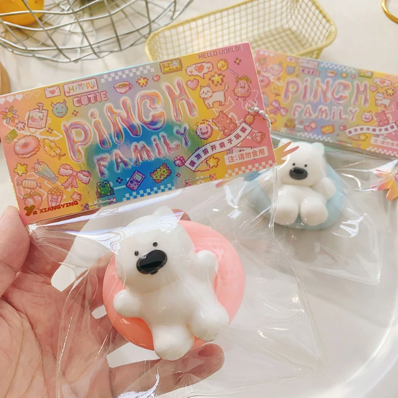 Kawaii طوافة بلاستيكية للسباحة ويست هايلاند جرو قرصة ضغط انتعاش بطيء اسفنجي اللعب لزجة لينة الضغط الاسترخاء لعبة مضحك هدية