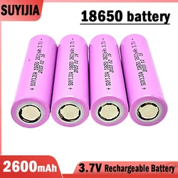 18650 3.7V 2600mAh Real Capacity Rechargeable Li-ion Battery Suitable for Flashlights Electronic Toys Aircraft Models LED Lights