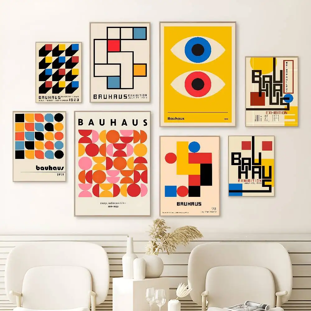 بوهو مجردة باوهاوس خط الهندسة الشمال الكلاسيكية خمر الفيلم الكلاسيكي الملصقات HD جودة ملصق جدار الفن اللوحة دراسة