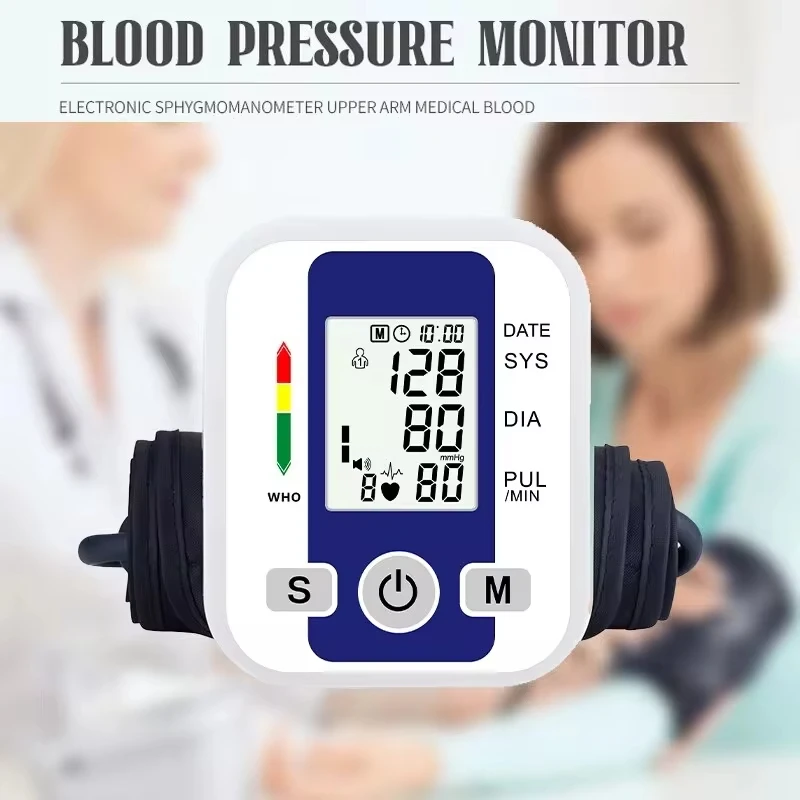 Arm Blood Pressure Monitor BP Automatic Digital Tensiometer Professional Medical Portable Tonometer Heart Rate Monitor 32 Cuff