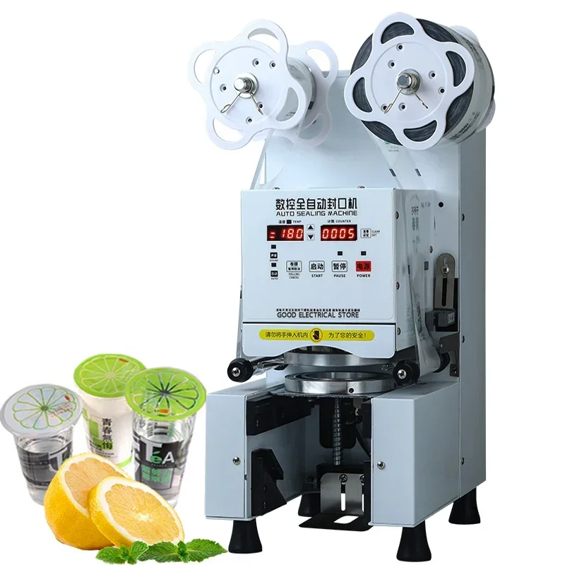 

Commercial Bubble Tea Sealing Machine Electric Cup Sealer Machine Automatic Milk Tea Boba Tea Sealer for 9/9.5/8.9/8.8 PP/PE