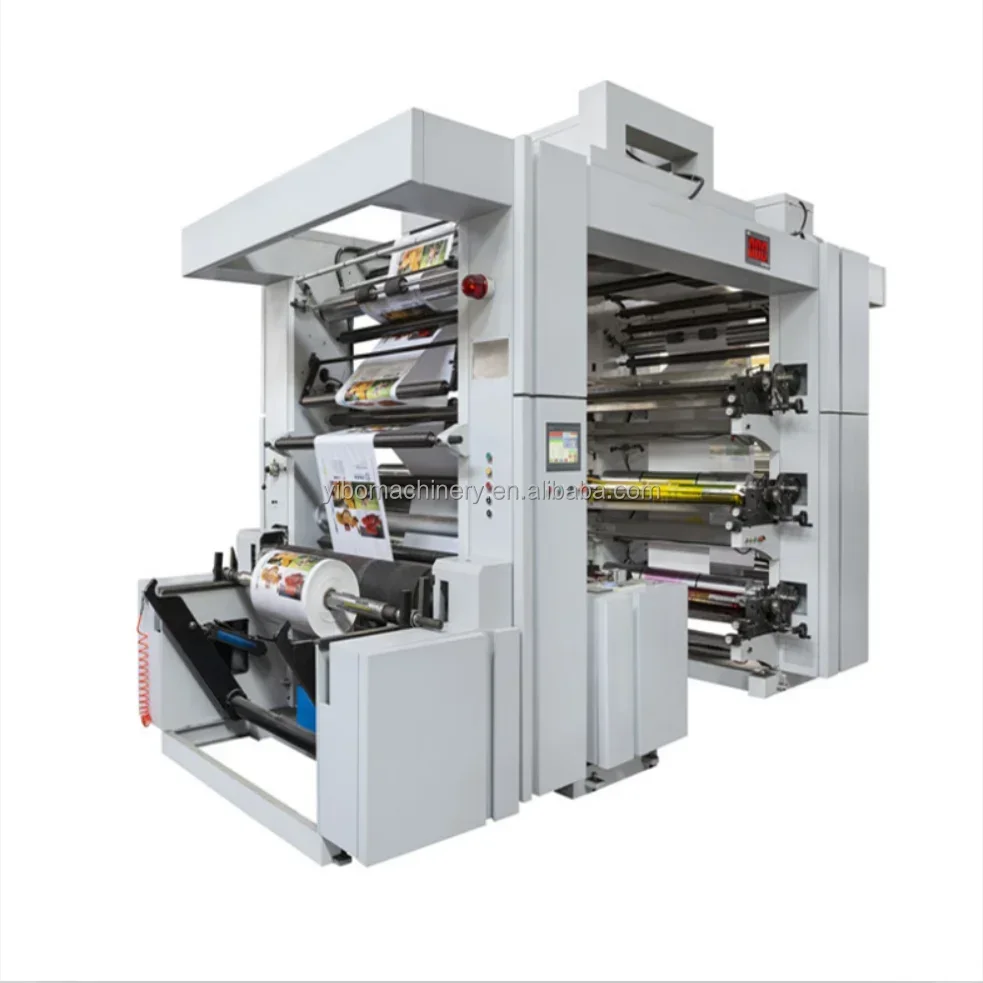Customized High Quality 6 Colour Flexo Printing Machine / Plastic Film New 2 Color Flexo Flexographic Printing Printers
