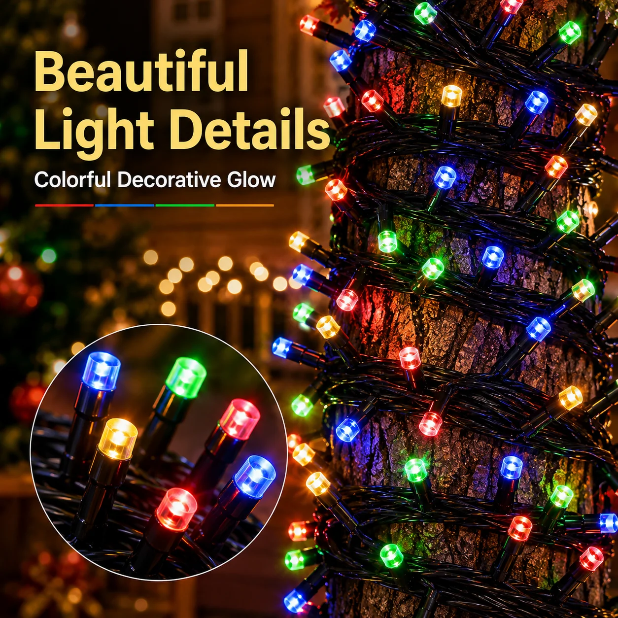 USB Reel String Lights 20M/180LED 30M/260LED 40M/320LED 50M/400LED 8 Modes Auto On for Tree Patio Garden Party Christmas Decor